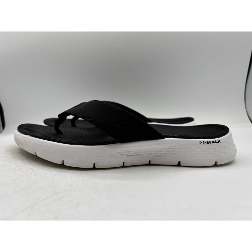 Skechers GOwalk Flex Endless Summer Sandals Women Size 7 Black/White Goga Mat